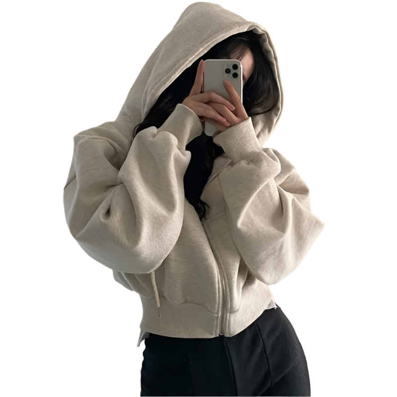 Polyester Crop Top Long Sleeve Jackets