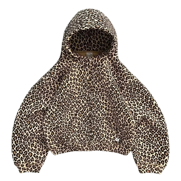 Leopard Zipper Hoodie for Women